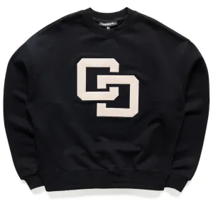 Criminal Damage Leather Applique Logo Sweater - Black