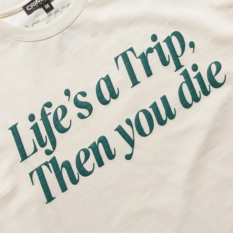 Criminal Damage Life's A Trip L/S Tee - Off White