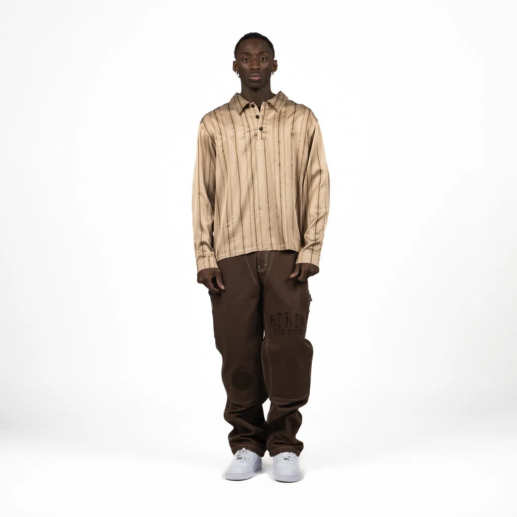 Honor The Gift Honor Stripe L/S Henley - Tan