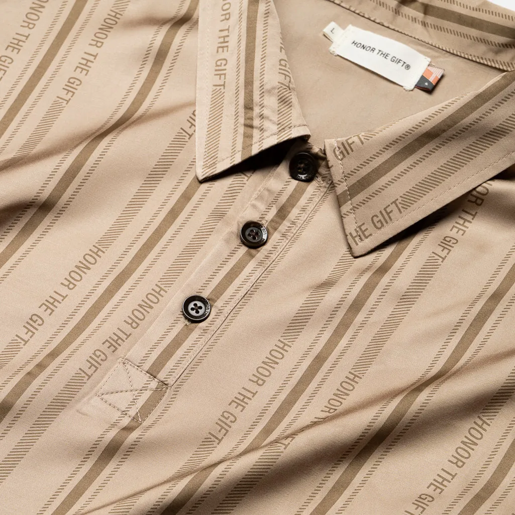 Honor The Gift Honor Stripe L/S Henley - Tan