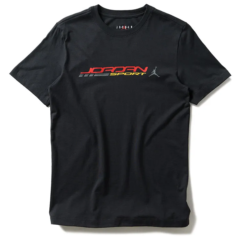Jordan Crew-Neck Tee - Off Noir/Fire Red