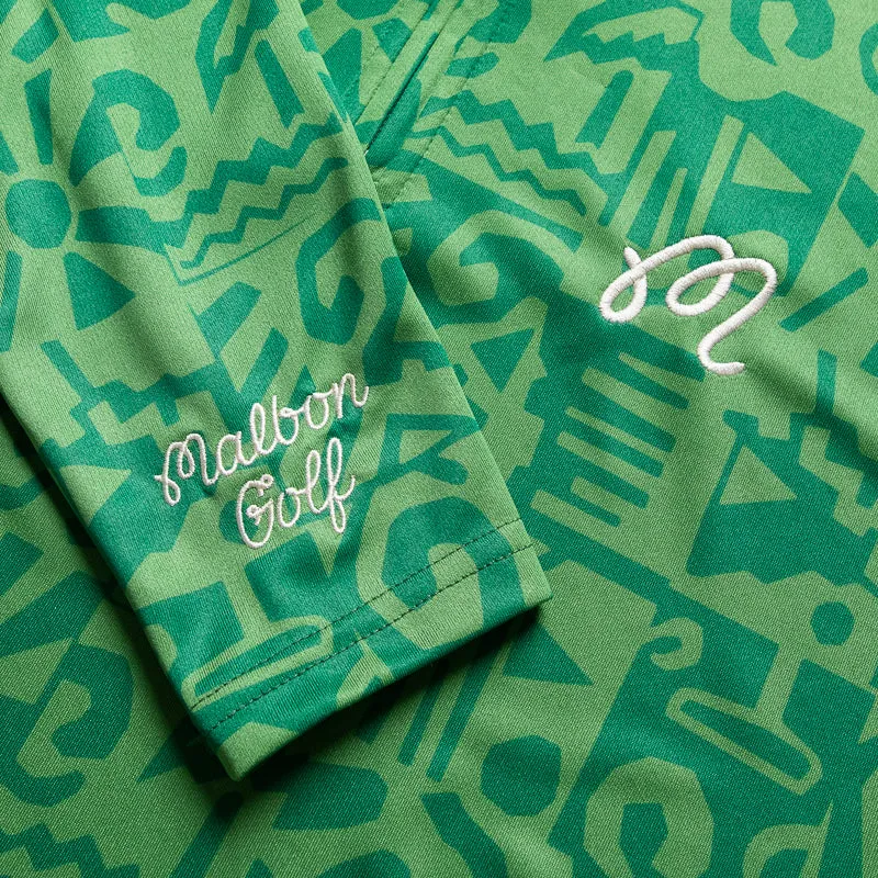 Malbon Golf Capo Performance Quarter Zip - Kelly Green