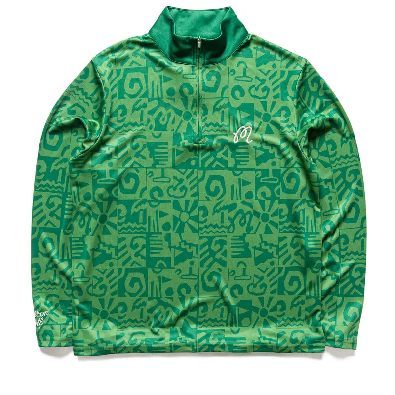 Malbon Golf Capo Performance Quarter Zip - Kelly Green