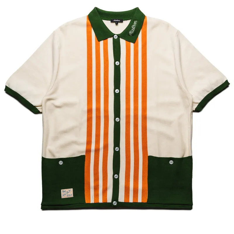 Malbon Golf Gabbiano Knit Button Up - Ivory