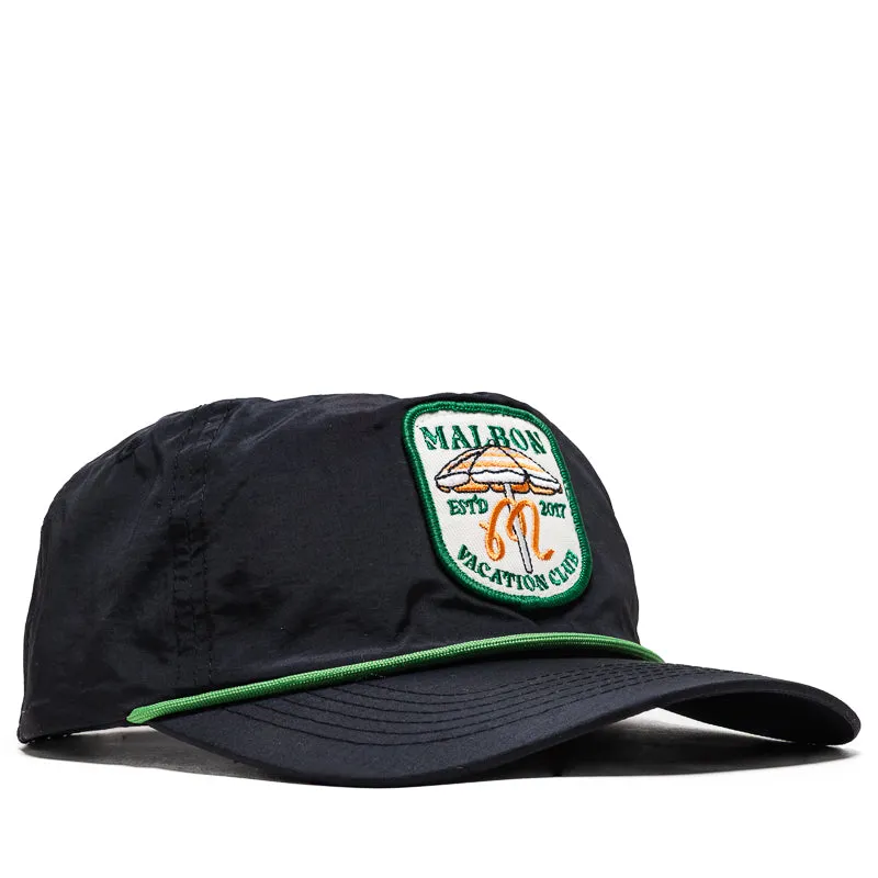 Malbon Golf Vacation Club Nylon Rope Hat - Black