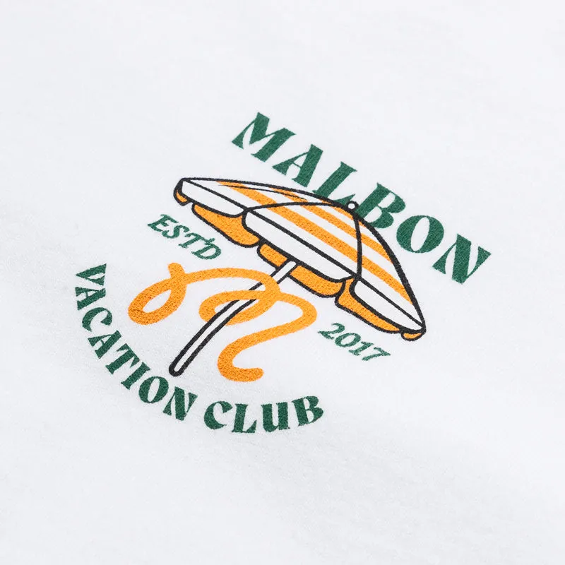 Malbon Golf Vacation Club Tee - White
