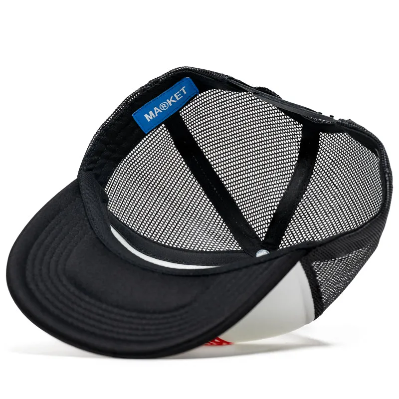 Market Beware Sign Trucker Hat - Black