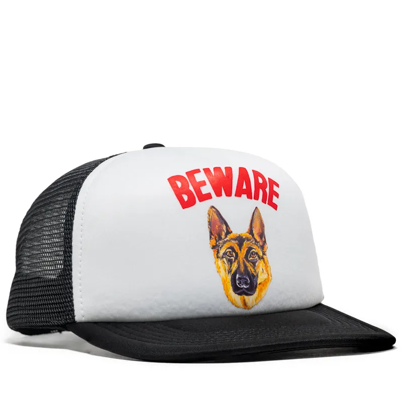 Market Beware Sign Trucker Hat - Black