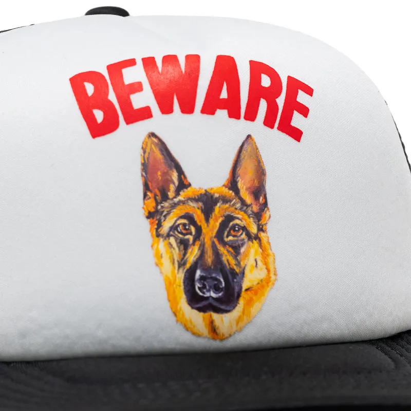 Market Beware Sign Trucker Hat - Black