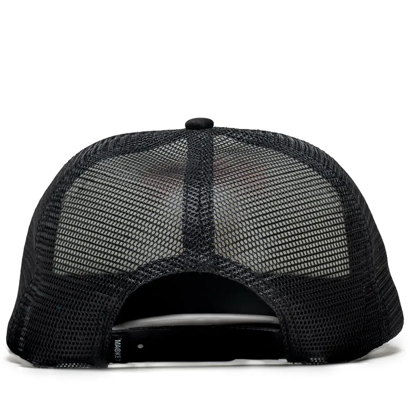 Market Beware Sign Trucker Hat - Black