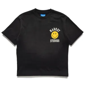 Market Smiley Lockup Tee - Jet Set Black