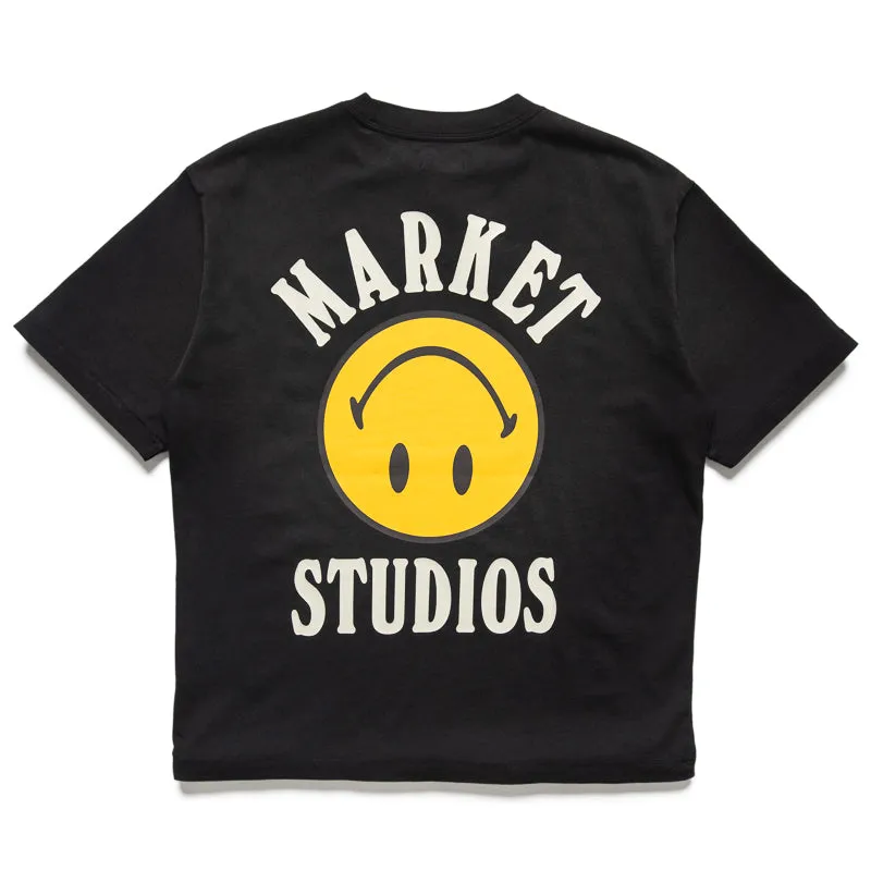 Market Smiley Lockup Tee - Jet Set Black