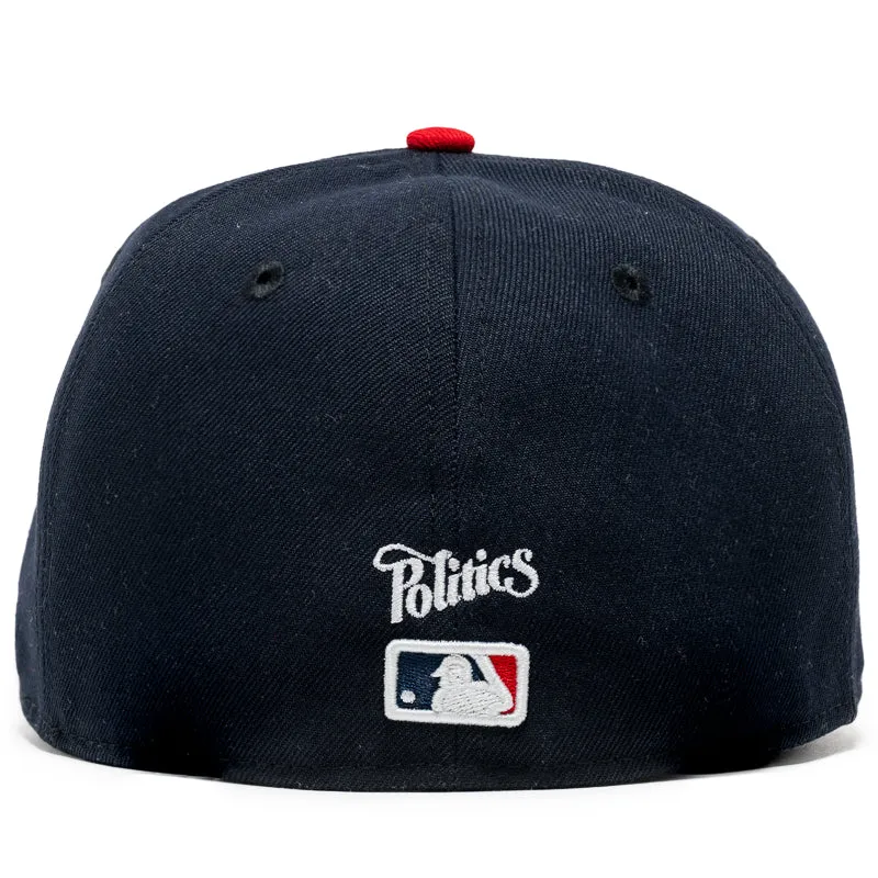 New Era x Politics Atlanta Braves 59FIFTY Fitted Hat - Navy/Scarlet