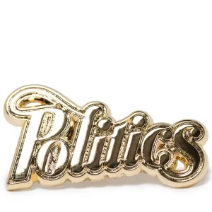 Politics Script Pin - Gold