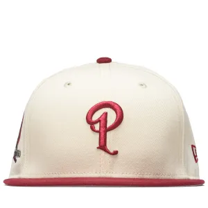 Politics x New Era City Series 59FIFTY Fitted Hat - Cream/Cardinal