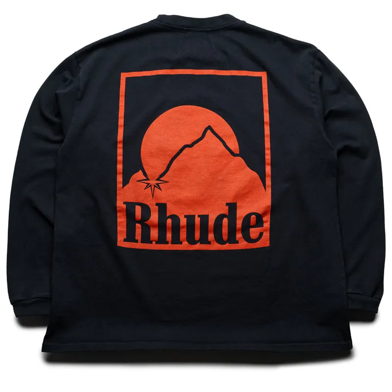 Rhude Moonlight Badge L/S Tee - Vintage Black